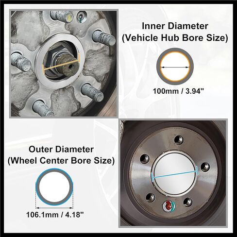 4pcs OD 106.1mm to ID 100mm Aluminum Alloy Car Hub Centric Rings Wheel Bore Center Spacer Durable Material in Saudi Arabia