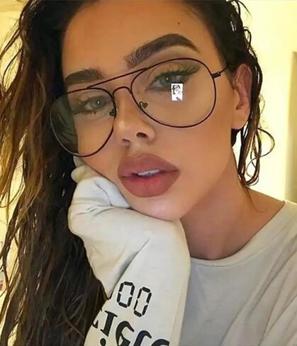 نظارات طيار كلاسيكية للنساء والرجال بإطار معدني وعدسات شفافة in Kuwait