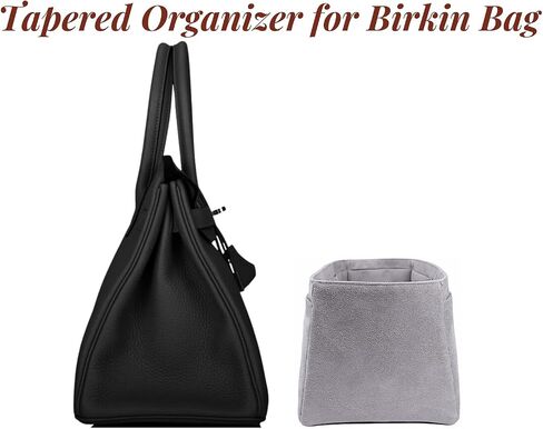 Purse organizer insert for Birkin 30, Bag Handbag, Faux Suede Soft and Smooth Lightweight Fits Perfectly Sturdy Gift Ideas for Women (Gray HBK30N) in Kuwait