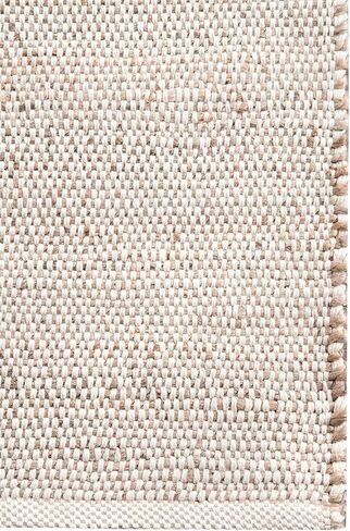 S & L Homes Jute Cotton Hand Woven Natural Farmhouse Area Rug for Living Room - Rustic Vintage Bohemian Décor - (8' x 10' Natural) in Saudi Arabia