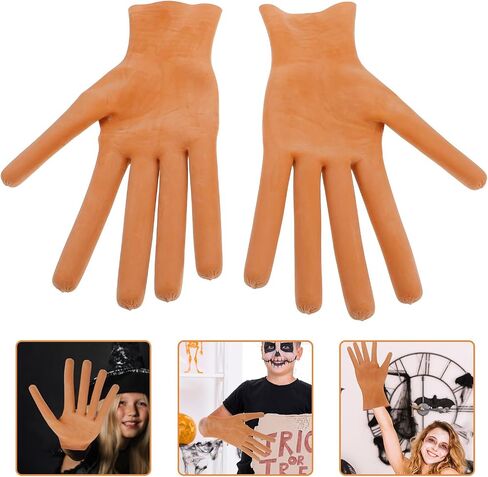 BESPORTBLE Hot Dog Finger Gloves Sausage Fingers Gloves Halloween Cosplay Gloves Gothic Gloves Costume Gloves for Halloween Costume Dress Up Party - 1 Pair in Saudi Arabia