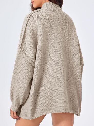 Saodimallsu Womens Oversized Cardigans Long Lantern Sleeve Button Down Chunky Knit Loose Fall Sweater Coats in Saudi Arabia