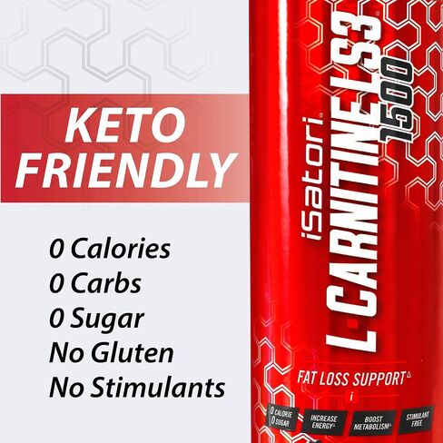iSatori L-Carnitine LS3 1500, Liquid L-Carnitine with Acetyl L-Carnitine, L-Carnitine L-Tartrate, Stimulant Free Pre Workout, No Calories, Sugar, Gluten, Keto-Friendly, Grape Flavor (32 Servings) in Kuwait
