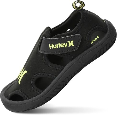 أحذية مائية للأطفال من Hurley Kona - أساسيات الشاطئ، صنادل مغلقة من الأمام للفتيات والأولاد، خفيفة الوزن، قابلة للتنفس، أحذية مائية للأطفال مع نعل غير قابل للانزلاق وأشرطة قابلة للتعديل، أحذية سباحة للأطفال الصغار في الهواء الطلق in Kuwait