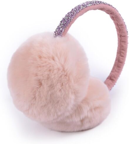 Harssidanzar Womens Winter Earmuffs, Real Rabbit Fur Earmuffs, Adjustable Earmuffs, Rhinestone Earmuffs HL306US in Saudi Arabia