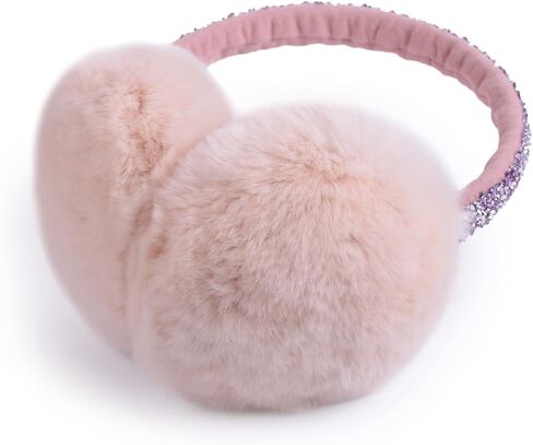 Harssidanzar Womens Winter Earmuffs, Real Rabbit Fur Earmuffs, Adjustable Earmuffs, Rhinestone Earmuffs HL306US in Saudi Arabia