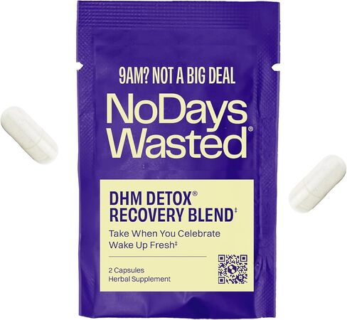 DHM Detox® - لا تضيع أيام® - مظهر جديد - ثنائي هيدروميريسيتين (مكمل DHM)، شوك الحليب، التين الشوكي، فيتامينات ب، مزيج إلكتروليتات الترطيب - تناوله أثناء المساء للحصول على أفضل في اليوم التالي والتعافي in Saudi Arabia