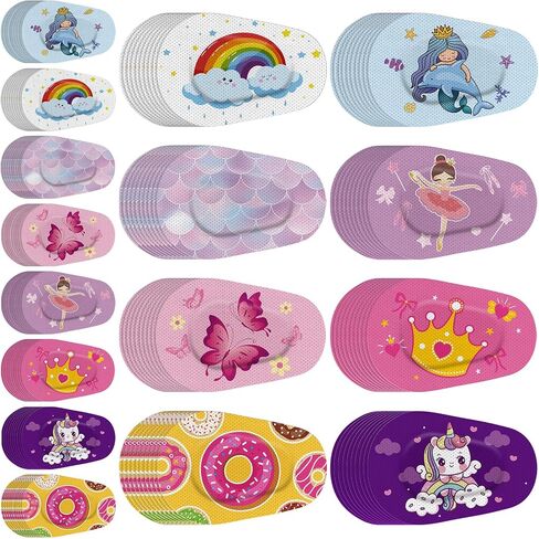 Adhesive Eye Patches for Kids Girl Eye Patches Cute Latex Free Adhesive Bandages for Amblyopia Disposable Eye Pad Lazy Eye Light Blocking Children Toddler Right Eye, 8 Styles(48 Pcs) in Kuwait
