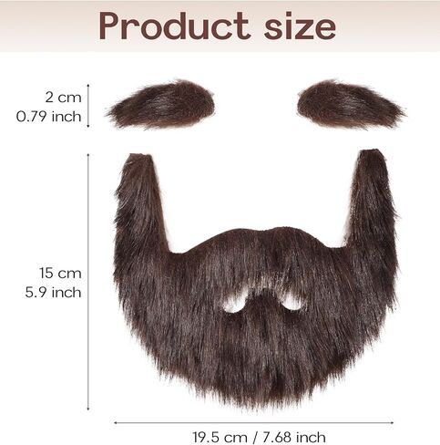 Fake Beard & Mustache and Self-Adhesive Eyebrows, Masquerade Theater Stage Party Costume Supplies Christmas Halloween in Saudi Arabia