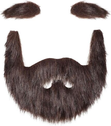 Fake Beard & Mustache and Self-Adhesive Eyebrows, Masquerade Theater Stage Party Costume Supplies Christmas Halloween in Saudi Arabia