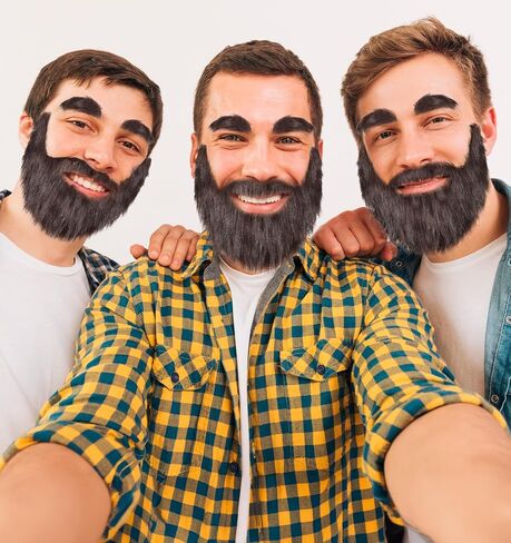 Fake Beard & Mustache and Self-Adhesive Eyebrows, Masquerade Theater Stage Party Costume Supplies Christmas Halloween in Saudi Arabia
