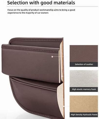 2024 New Seat Car Leather Cup Holder Gap Bag, Adjustable Car Seat Storage Box, Gap Filler Organizer with Cup Holder for Phones Glasses Keys Cards (Driver Side,Black), QCBJ0527 in Saudi Arabia