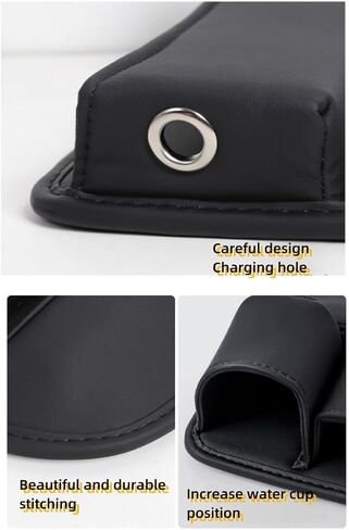 2024 New Seat Car Leather Cup Holder Gap Bag, Adjustable Car Seat Storage Box, Gap Filler Organizer with Cup Holder for Phones Glasses Keys Cards (Driver Side,Black), QCBJ0527 in Saudi Arabia