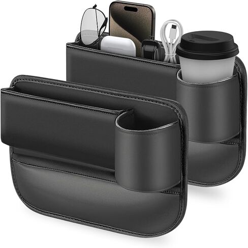 SEALIGHT Car Seat Gap Filler Organizer, 2pcs Multifunctional Car Seat Gap Filler, Auto Console Side Extra Storage Boxes,Car Organizer Front Seat for Sunglasses,Keys,Wallet,Phones in Saudi Arabia