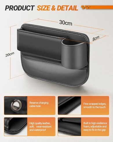 SEALIGHT Car Seat Gap Filler Organizer, 2pcs Multifunctional Car Seat Gap Filler, Auto Console Side Extra Storage Boxes,Car Organizer Front Seat for Sunglasses,Keys,Wallet,Phones in Saudi Arabia