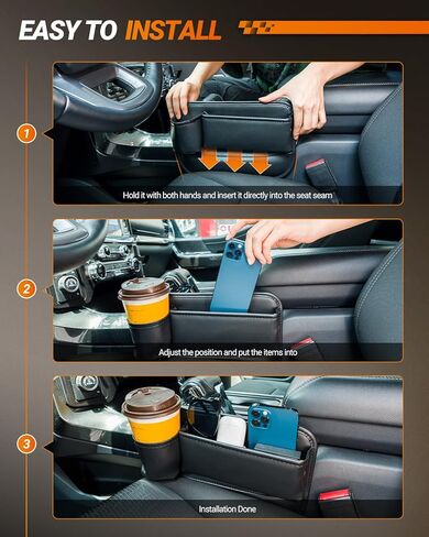 SEALIGHT Car Seat Gap Filler Organizer, 2pcs Multifunctional Car Seat Gap Filler, Auto Console Side Extra Storage Boxes,Car Organizer Front Seat for Sunglasses,Keys,Wallet,Phones in Saudi Arabia