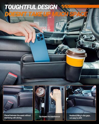 SEALIGHT Car Seat Gap Filler Organizer, 2pcs Multifunctional Car Seat Gap Filler, Auto Console Side Extra Storage Boxes,Car Organizer Front Seat for Sunglasses,Keys,Wallet,Phones in Saudi Arabia