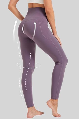 YLDUJ AMUM Womens Workout Yoga Pants High Waist Tummy Control Leggings Running Gym Buttock Lifting Leggings Pants with Pocket in Saudi Arabia