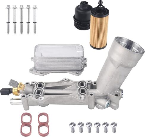 الألومنيوم زيت المحرك برودة مبيت مرشح التدفق العالي محول متوافق مع 2017 2018 دودج كرايسلر 3.6L و 3.2L النفط برودة الجمعية 68310865AB in Kuwait