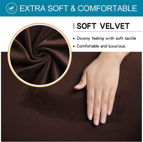 Smiry Velvet Stretch Dining Room Chair Covers Set of 4, Soft Removable Washable Chair Slipcovers Kitchen Parsons Chair Protector, Black in Saudi Arabia