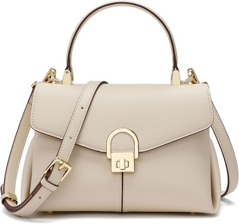حقيبة بمقبض علوي للنساء، حقيبة يد جلدية أنيقة، حقيبة كتف للسيدات، محافظ للنساء، قفل بزر معدني. in Kuwait