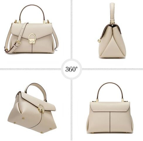 حقيبة بمقبض علوي للنساء، حقيبة يد جلدية أنيقة، حقيبة كتف للسيدات، محافظ للنساء، قفل بزر معدني. in Kuwait