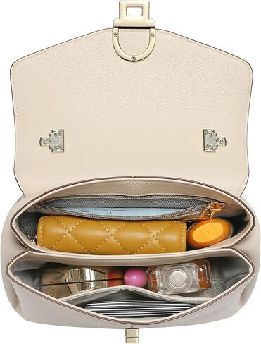 حقيبة بمقبض علوي للنساء، حقيبة يد جلدية أنيقة، حقيبة كتف للسيدات، محافظ للنساء، قفل بزر معدني. in Kuwait