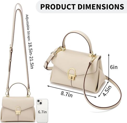 حقيبة بمقبض علوي للنساء، حقيبة يد جلدية أنيقة، حقيبة كتف للسيدات، محافظ للنساء، قفل بزر معدني. in Kuwait