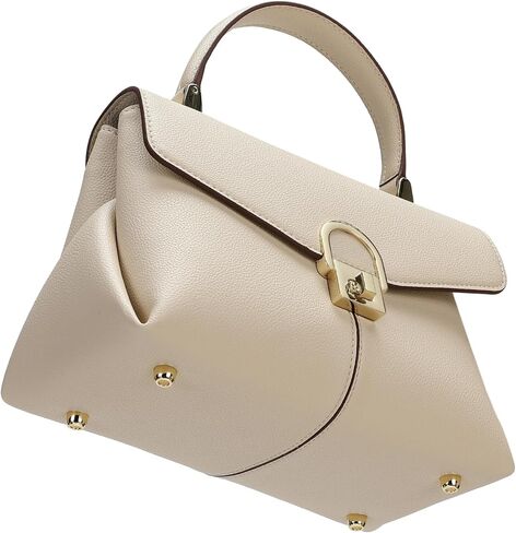 حقيبة بمقبض علوي للنساء، حقيبة يد جلدية أنيقة، حقيبة كتف للسيدات، محافظ للنساء، قفل بزر معدني. in Kuwait