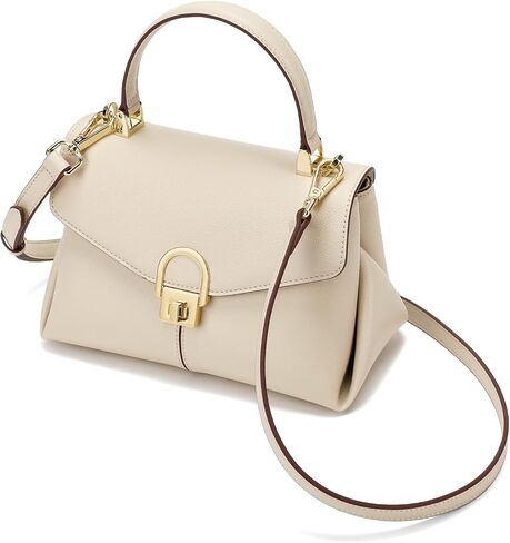 حقيبة بمقبض علوي للنساء، حقيبة يد جلدية أنيقة، حقيبة كتف للسيدات، محافظ للنساء، قفل بزر معدني. in Kuwait