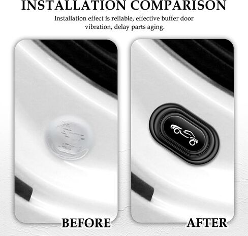 16PCS Car Door Shock Absorber for Sealing&Soundproofing,Thickened Silicone Car Shock Absorber Door with Back Adhesive,Universal Car Door Protector Car Accessories for Door/Bumper/Hood (Black/White) in Kuwait