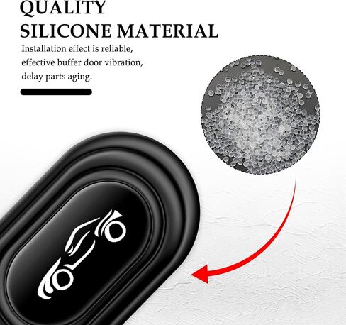 16PCS Car Door Shock Absorber for Sealing&Soundproofing,Thickened Silicone Car Shock Absorber Door with Back Adhesive,Universal Car Door Protector Car Accessories for Door/Bumper/Hood (Black/White) in Kuwait