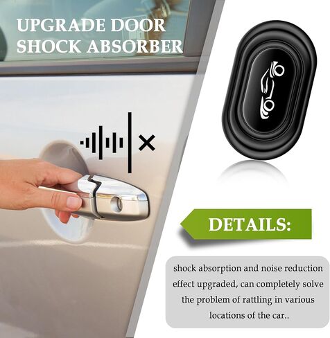 16PCS Car Door Shock Absorber for Sealing&Soundproofing,Thickened Silicone Car Shock Absorber Door with Back Adhesive,Universal Car Door Protector Car Accessories for Door/Bumper/Hood (Black/White) in Kuwait
