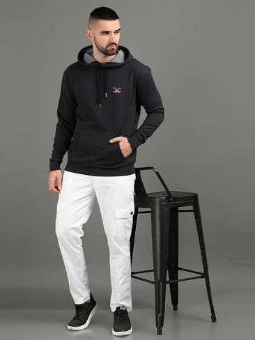 VIROH Polycotton Men's Fleece Pullover Hoodie Loose Fit Ultra Soft Hooded Sweatshirt With Pockets in Saudi Arabia