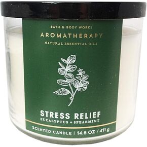 Bath & Body Works, Aromatherapy Stress Relief 3-Wick Candle, Eucalyptus Spearmint