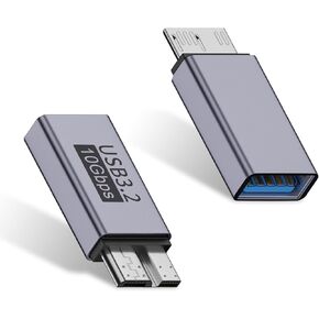 Duttek USB C to Micro B Adapter 10Gbps, Micro B to USB C 3.2 Adapter, USB Type C Female to Micro B Male Converter Adapter for Hard Drive Cable, External Hard SSD Drive, Tablet, Phone, Laptop, 2 Pack