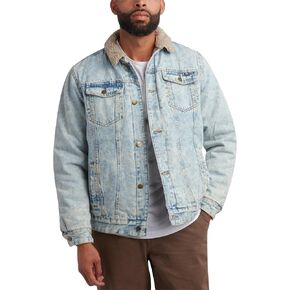 Bass Creek Outfitters Men's Trucker Jacket - Button Up Front Sherpa Lined Work Jackets for Men - Men's Shirt Jacket (M-XXL)