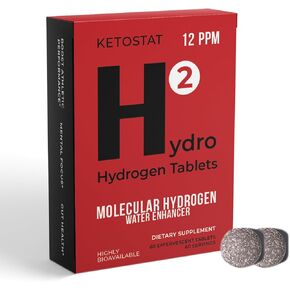 Hydrogen Water 60 Tablets, 12 PPM H2 Molecular Hydrogen for Drinking Water