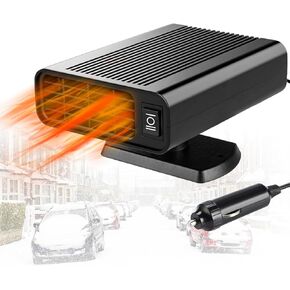 سخان سيارة، سخان سيارة محمول 12 فولت يمكن توصيله بولاعة السجائر، 2 في 1 سريع التسخين ومزيل الصقيع، مزيل ضباب الزجاج الأمامي للمركبة in Kuwait