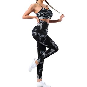 Yoga Sets for Women 2 Piece Tie Dye Leggings Sport Yoga Gym Sets Workout Outfits