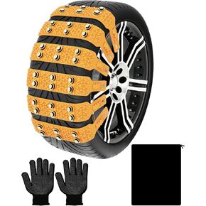 6 Pcs Reusable TPU Car Winter Snow Tire Anti-Skid Chains, Suitable for 265/70/r17, 255/50r20, and suv's Tires Snow Cable, Emergency Winter Car Accessories for Ice, Essential Snow Protector