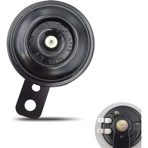 1 PC Car Snail Horn Whistle, 2.59In x 3.77In Round Design, Waterproof Metal Material, Vehicle Disc Horn, Universal Automotive Speaker Snail Horn Accessories for Scooter Motorcycle (Black)