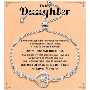 Infinity Heart Bracelets for Women, Christmas Birthday Mothers Day Gifts for Daughter Adult