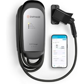 32 Amp Smart EV Charger - Enphase IQ 40, Hardwired, 7.7kW Power, 240V, 5-Year Warranty, Wi-Fi Connected, Safety Certified, 25ft Cable & Ruggedized J1772 Connector