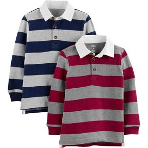 Simple Joys by Carter's Boys' 2-Pack Long-Sleeve Rugby Striped Shirts