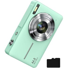 Digital Camera FHD 1080P Kids Camera with 32GB Card, 16X Zoom Anti Shake Compact Point and Shoot Digital Camera Small Camera for Kids Girls Boys Students, Mint Green in Kuwait