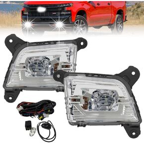 LED Fog Lights for 2019 2020 2021 2022 2023 Chevrolet Silverado 1500 2500HD 3500HD, Trucks Front Driving Fog Lamps Assembly Kit