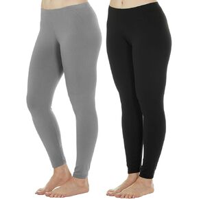 Thermajane Thermal Leggings for Women Size S 2 Pack Black & Grey