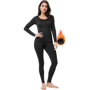 Thermal Underwear Set For Woman Long Johns Base Layer Fleece Lined Top and Bottom Winter Warm