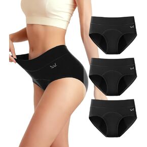 Women's Period Underwear Heavy Flow, High Absorbency Cotton Panties LeakProof Postpartum Menstrual Briefs Women Teens